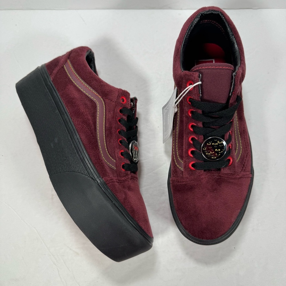 Vans X Disney Old Skool Stackform Disney 100 Poison Apple Red Sneakers Women 8